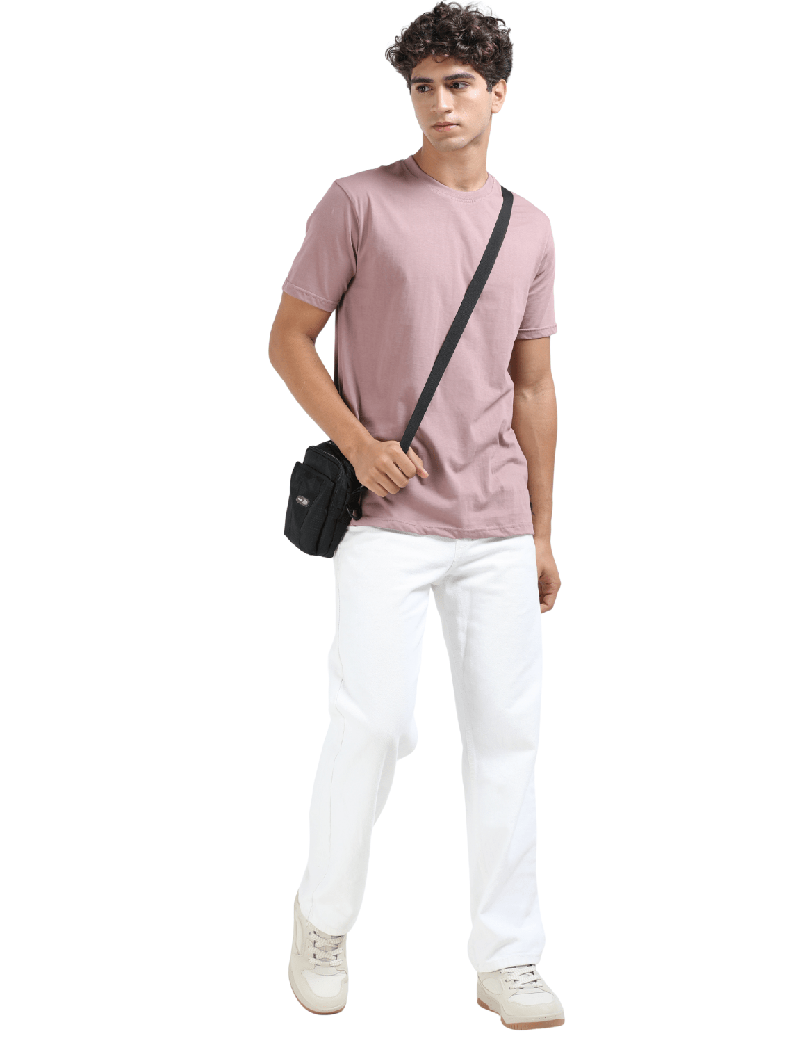 Onion Pink Plain Round Neck Tshirt