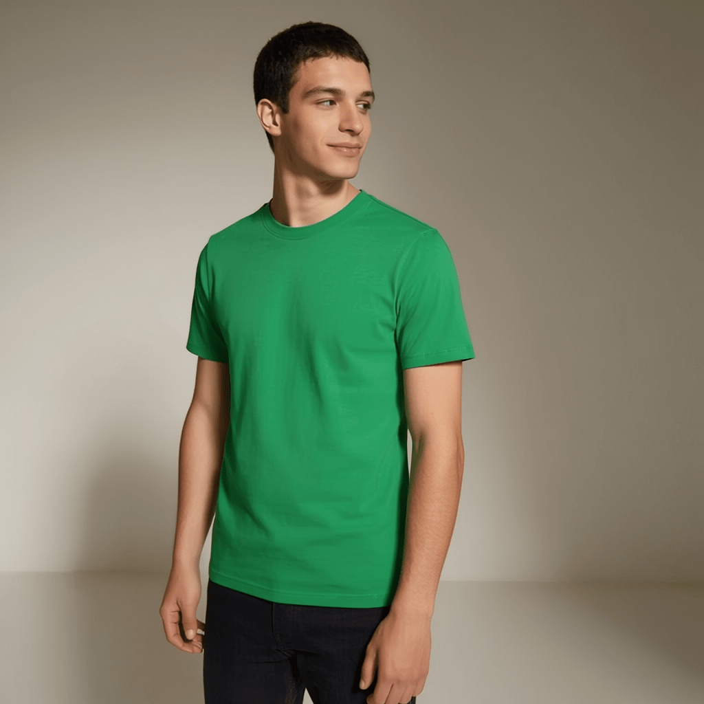 Emerald Green Plain Round Neck Tshirt