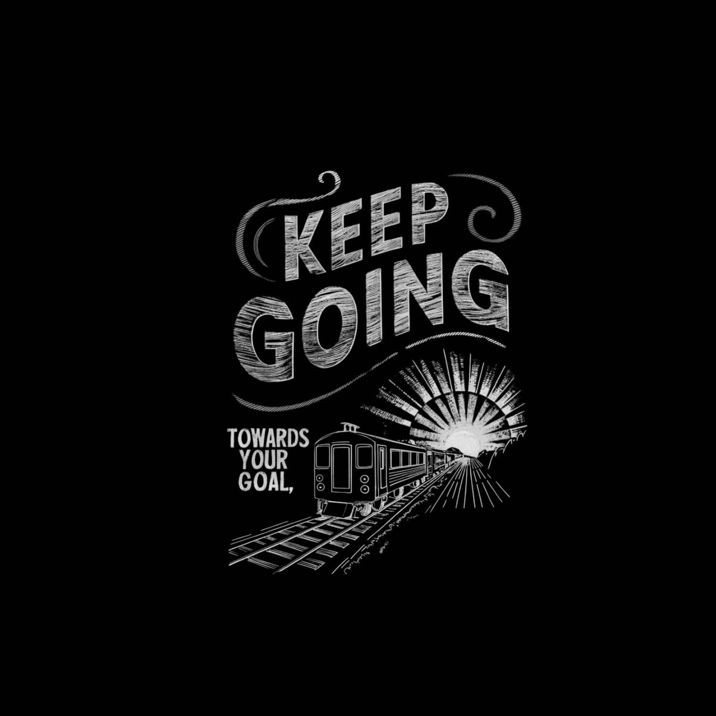 Round Neck | Black | Keep Going