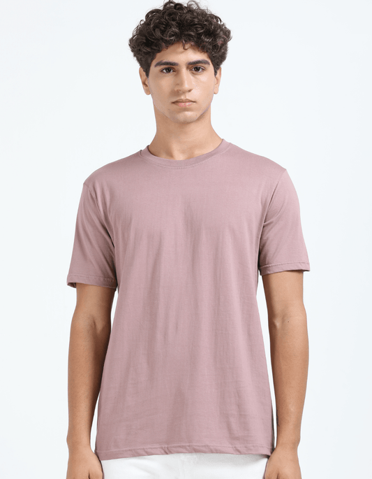 Onion Pink Plain Round Neck Tshirt
