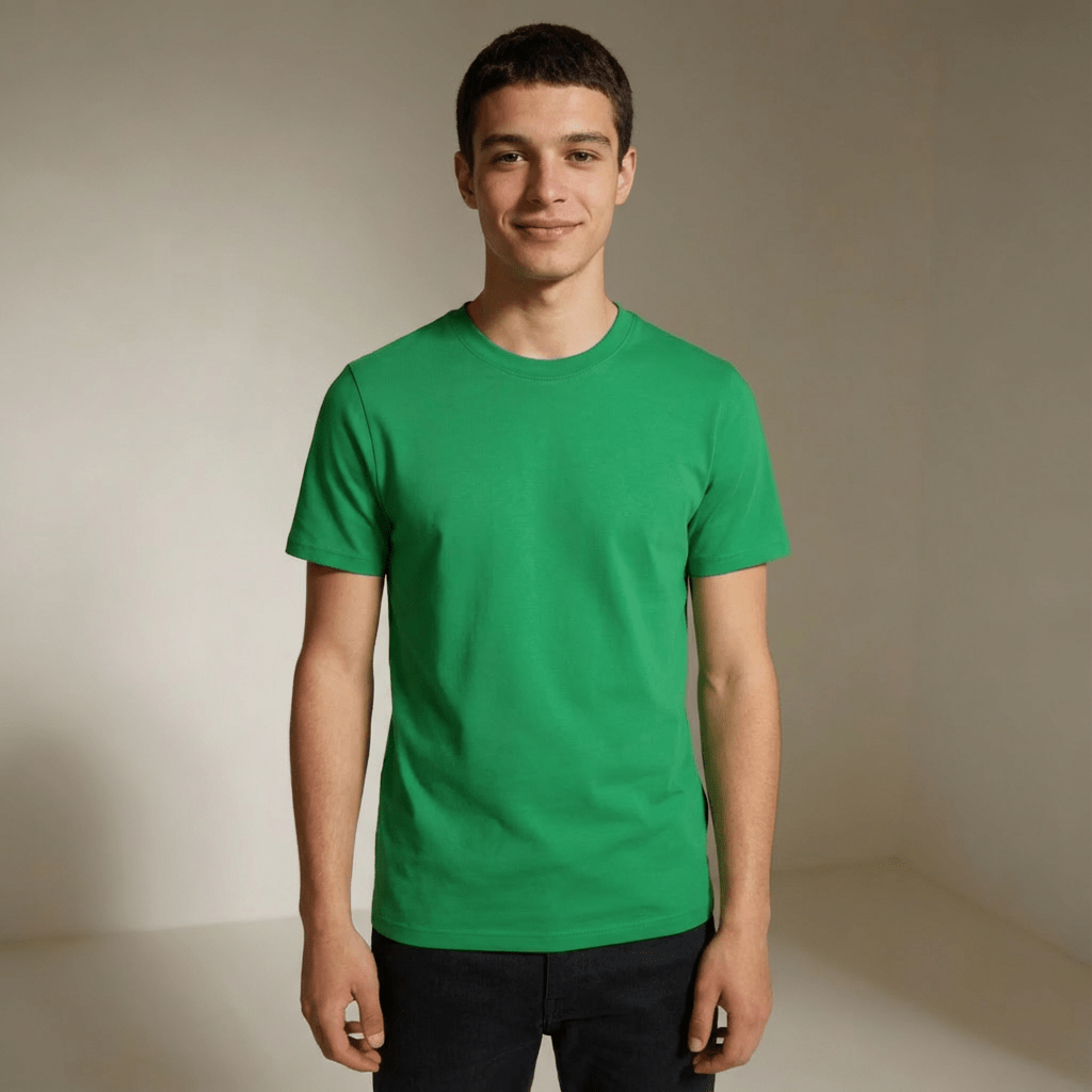 Emerald Green Plain Round Neck Tshirt