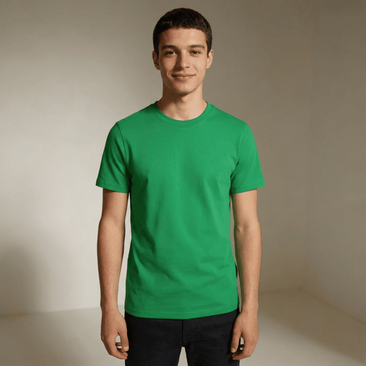 Emerald Green Plain Round Neck Tshirt