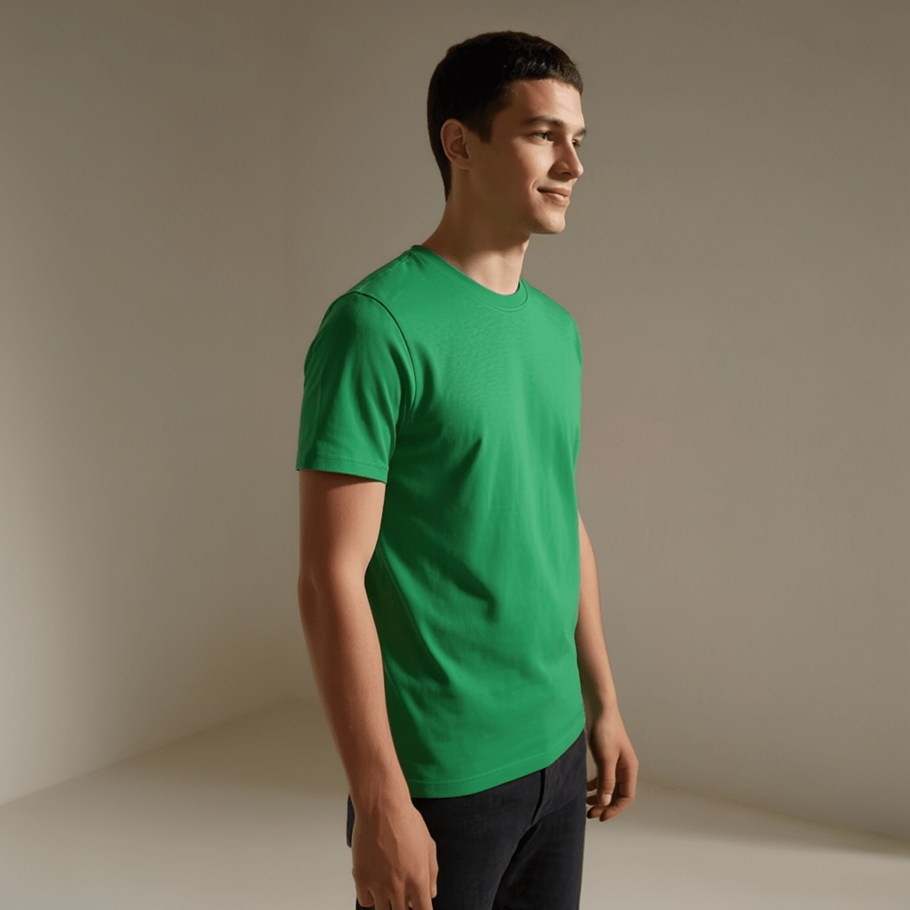 Emerald Green Plain Round Neck Tshirt