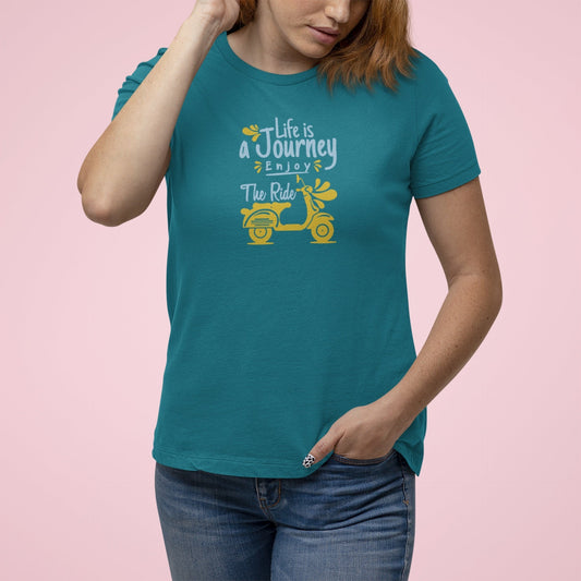 Life Is A Journey -  Printed Tshirt - Teal