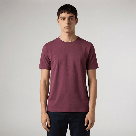 Maroon Plain Round Neck Tshirt