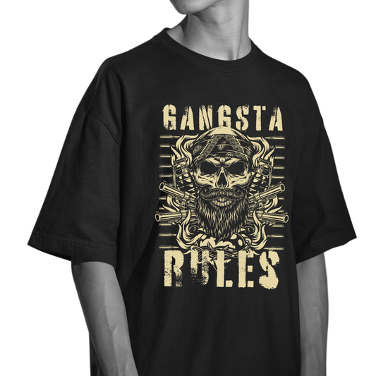 Oversized | Men | Black | Gangsta Rules