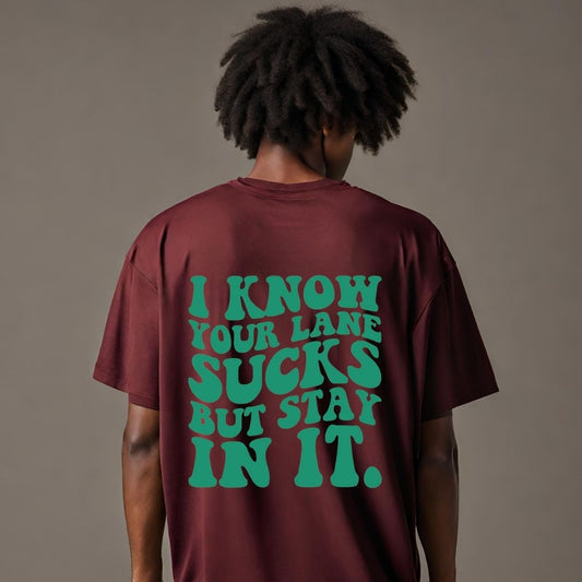 Oversized | Men | Maroon | Typo