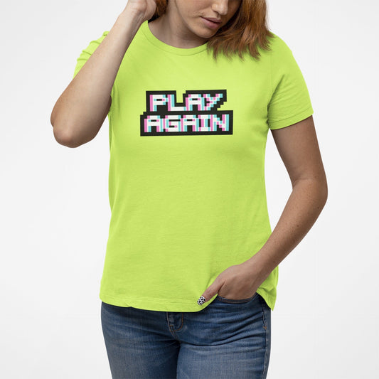 Play Again  Printed Tshirt - Vivid Yellow