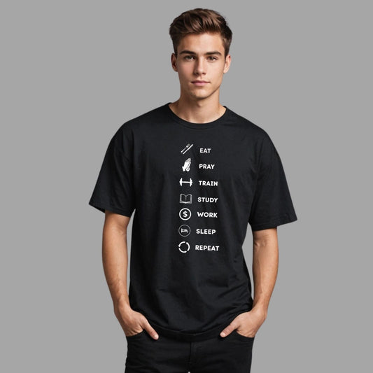 Round Neck | Black | Routine